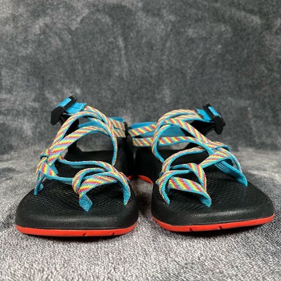 🖤 Chaco ZX/2 Classic Fiesta Rainbow Stripe Toe Loop Strappy Sandals Women Sz 6 - Picture 4 of 7